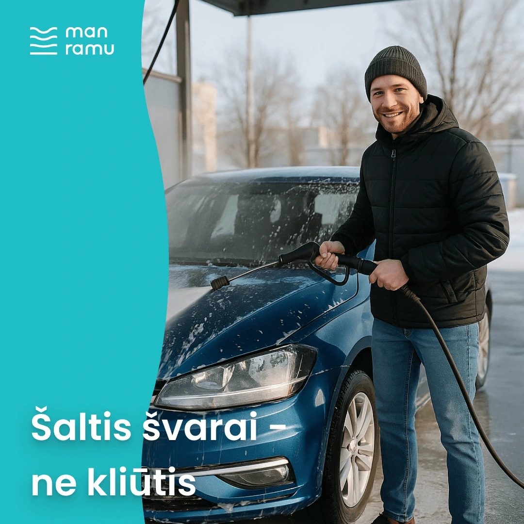 Washing a car in winter